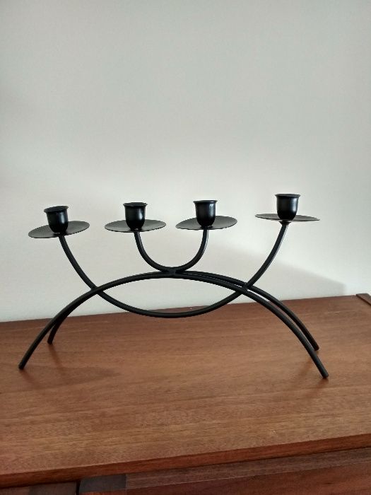 Candelabro Castiçal preto em ferro