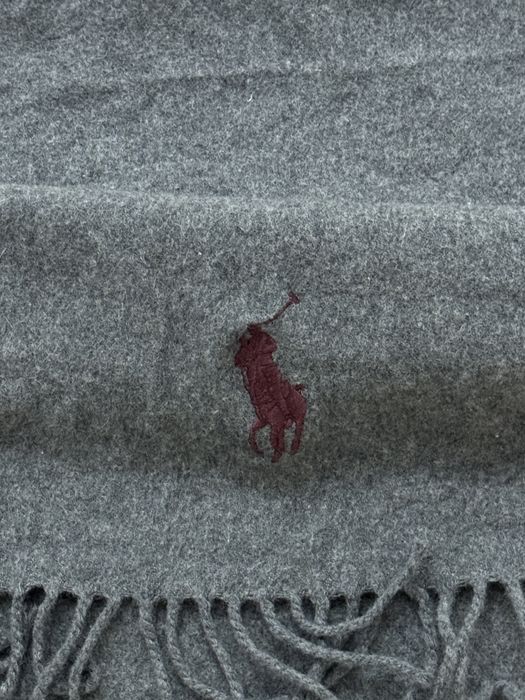 Сірий вовняний шарф polo ralph lauren