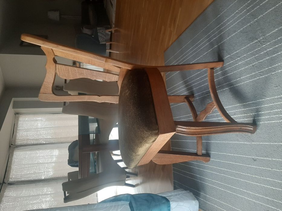 Krzesło plus fotel, dębowe