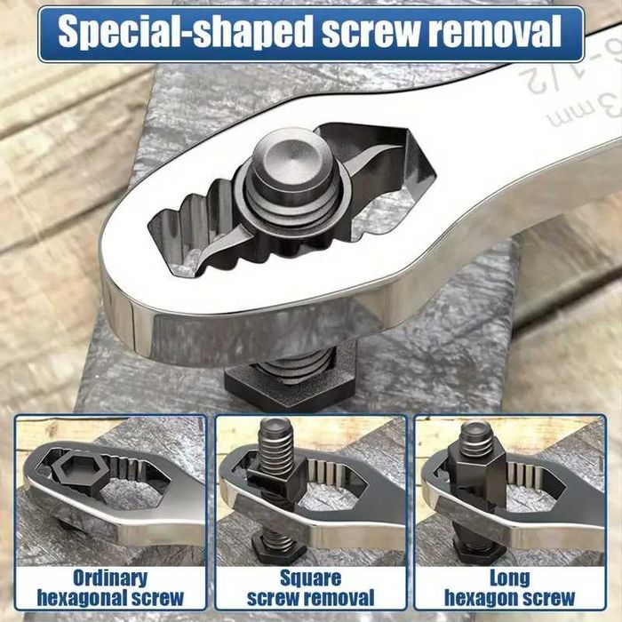 Dual-End Multi-Function Universal Wrench441727216297584642
