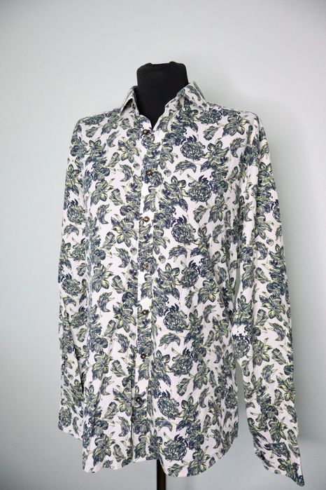 Koszula w zielone kwiaty 39 bawełna Bruun & Stengade