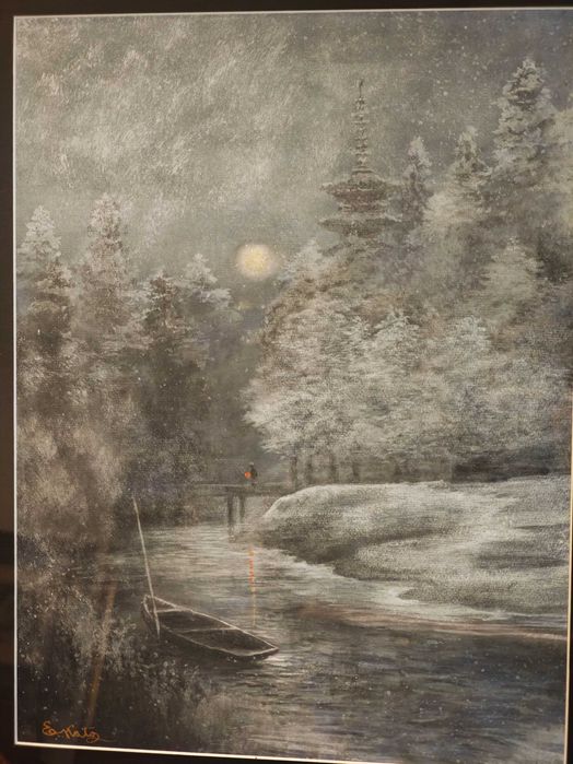 Pastel Spacer przy blasku ksiezyca zima - Canton 20 luty 1920 E. Katz
