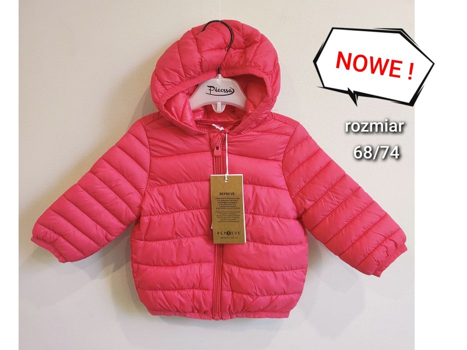 NOWA kurtka pikowana niemowlęca jesienna wiosenna przejściowa / różowy