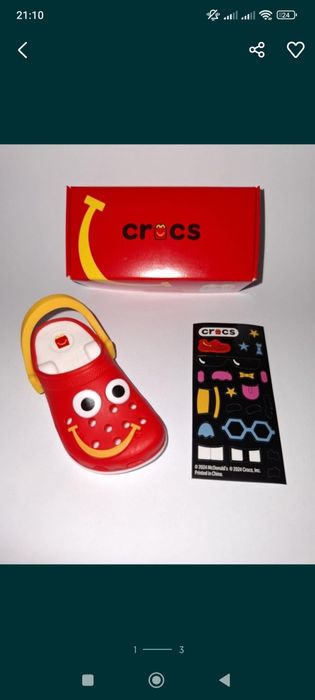 Brelok breloczek Crocs Mac Donald czerwony but