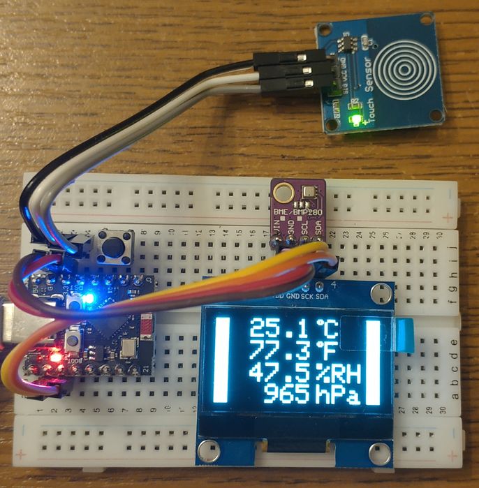 Zestaw edukacyjny Arduino ESP32 C3 Super Mini bme280 I2C touch.