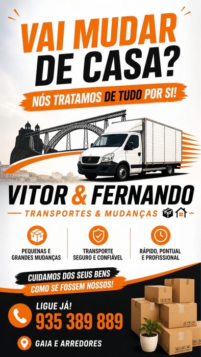 Transportes e Mudanças.  Valor por hora.