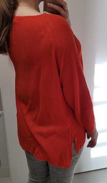 Pomarańczowy sweter / pulower z 3/4 rękawem, Reserved, XL (42)