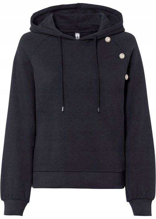 B.P.C bluza z kapturem czarna z guzikami 32/34.