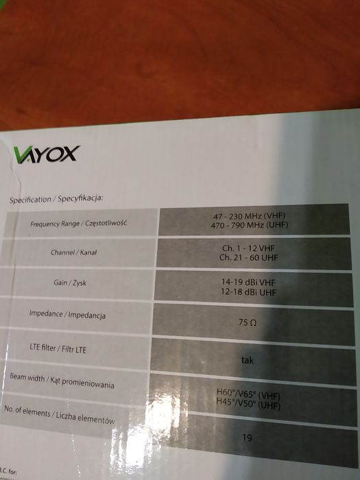 Antena do odbioru telewizji naziemnej Dvbt