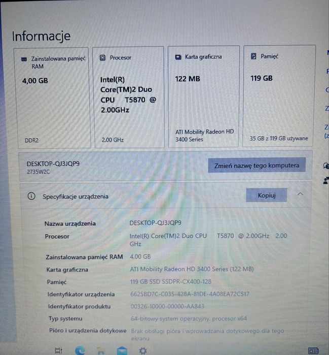Laptop lenovo używany