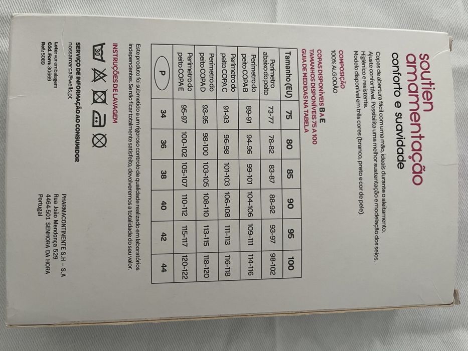 Soutien de amamentação- algodão - usado 1 vez