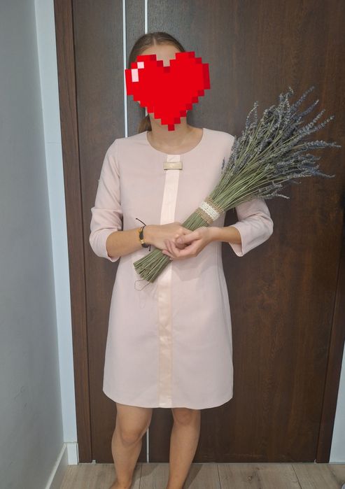 Arien sukienka jasny pudrowy róż pasuje S M