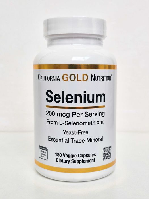 Селен California Gold Nutrition, 200 мкг, 180 капсул