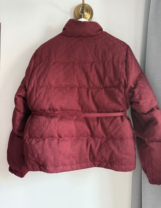Kurtka Gucci bordowa nowa puch naturalny S