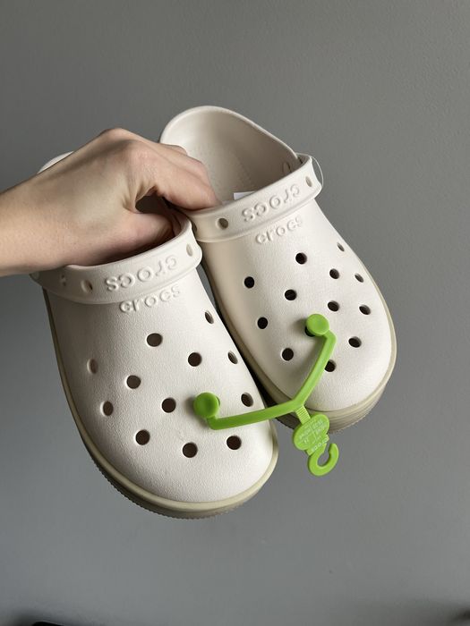 Crocs Stacked chalk крокси жіночі бежеві