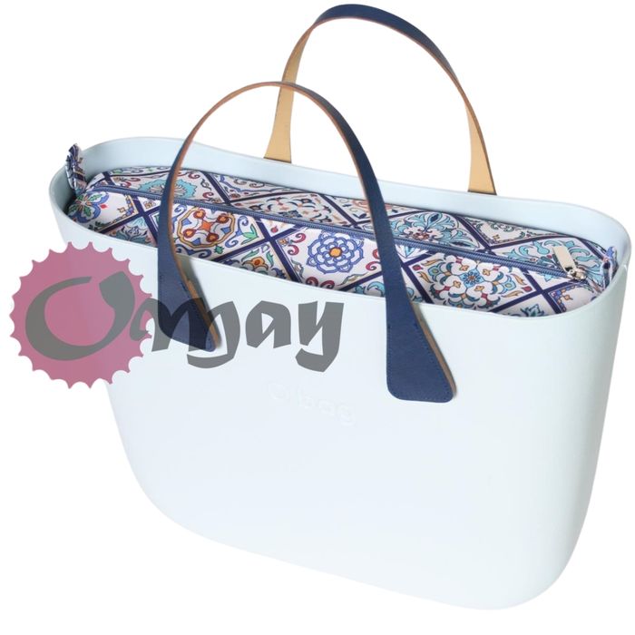organizer do OBAG STANDARD kafelki niebieskie lazur 2 kieszenie OMAY