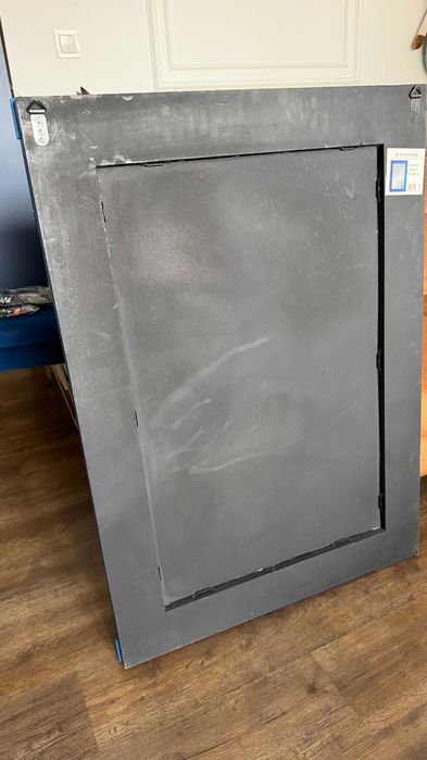 Lustro vintage designerskie niebieskie 76x106 cm