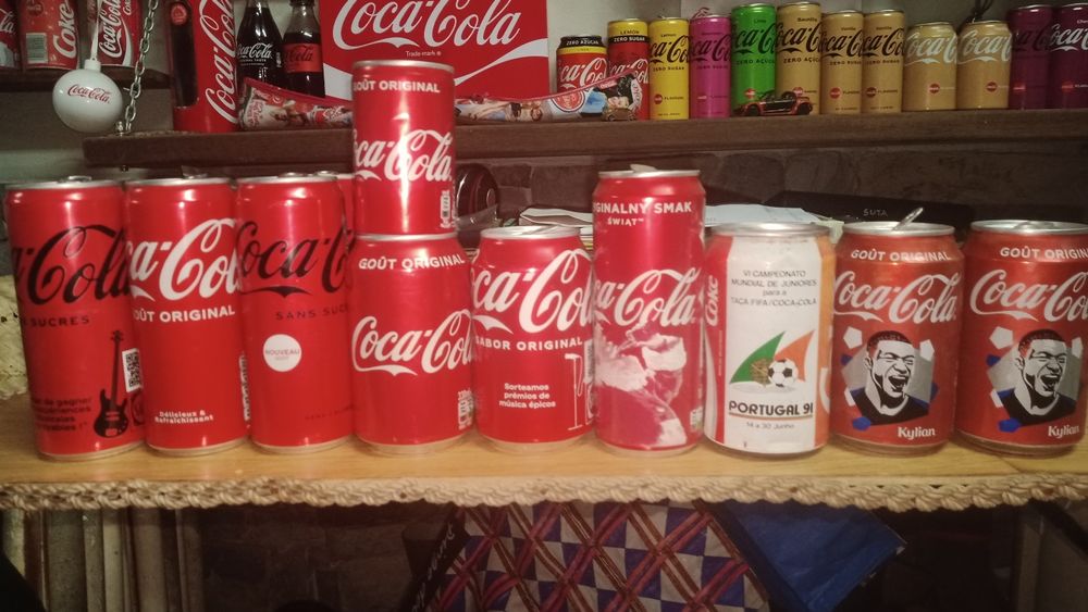 Colecçao de latas coca cola da seleççao de futebol frança 2022