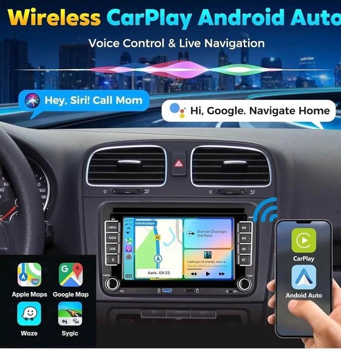 Rádio 2 DIN Android VW Golf/Passat/Polo/Seat/Sirocco...