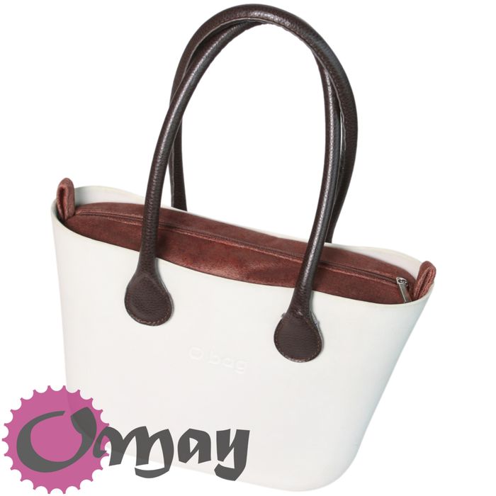 Czekoladowy organizer do OBAG MINI welur brązowy 2 kieszenie OMAY