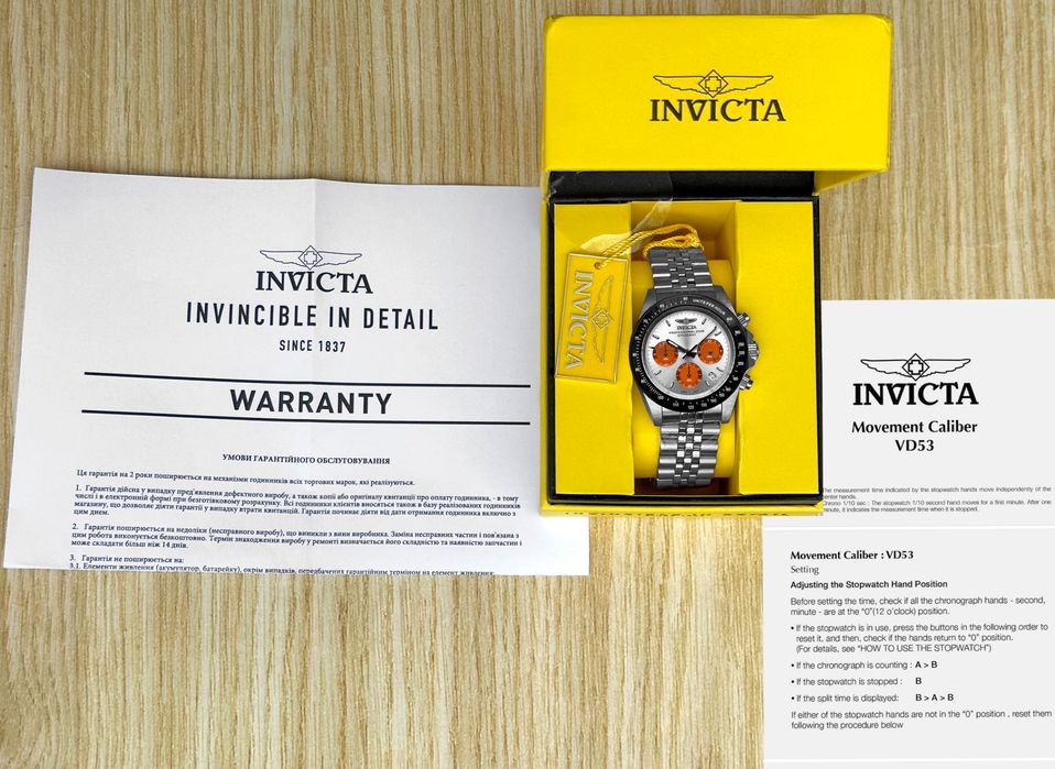 Годинник чоловічий Invicta 31003 Speedway 40 мм. Chronograph Silver Orange 200 MT.