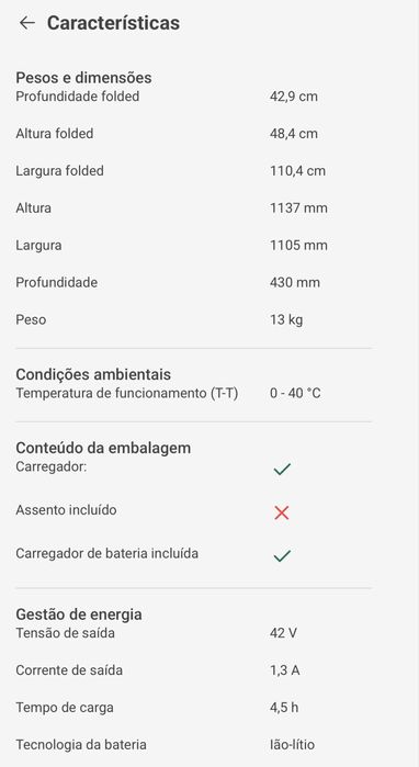 Trotinete Elétrica XIAOMI MI Eletric 3 Lite NOVA