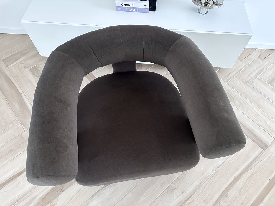 Fotel nowoczesny design czekoladowy