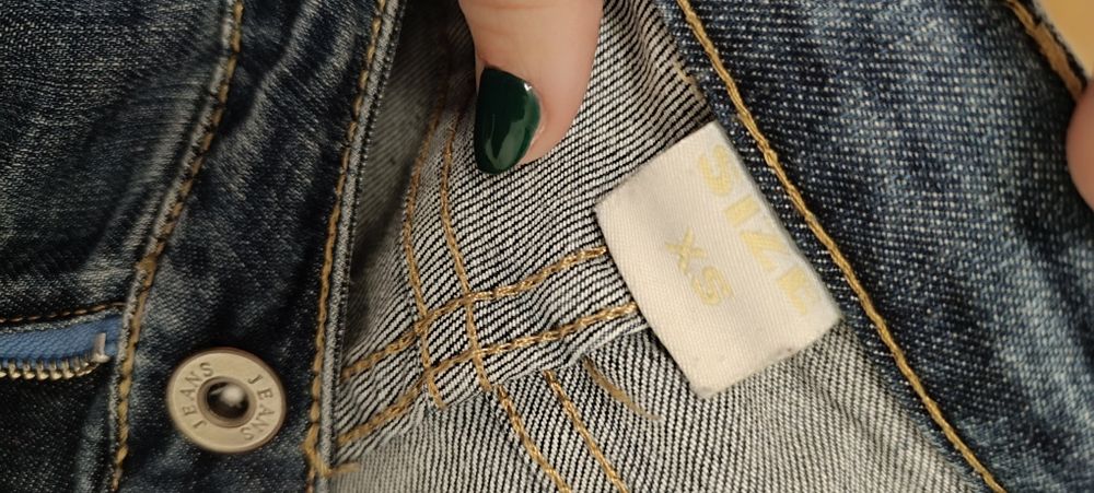 Calças de ganga, tamanho XS, usadas. Regular Denim