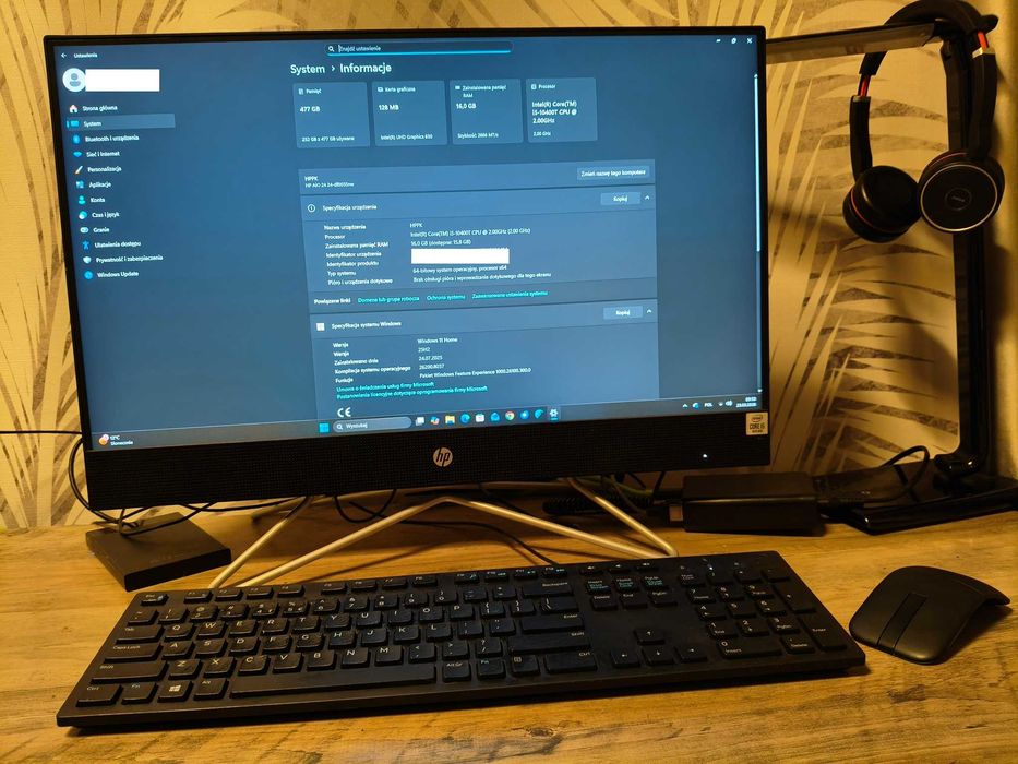 HP 24 AiO All-in-One i5-10400T/16GB RAM/512 SSD Black