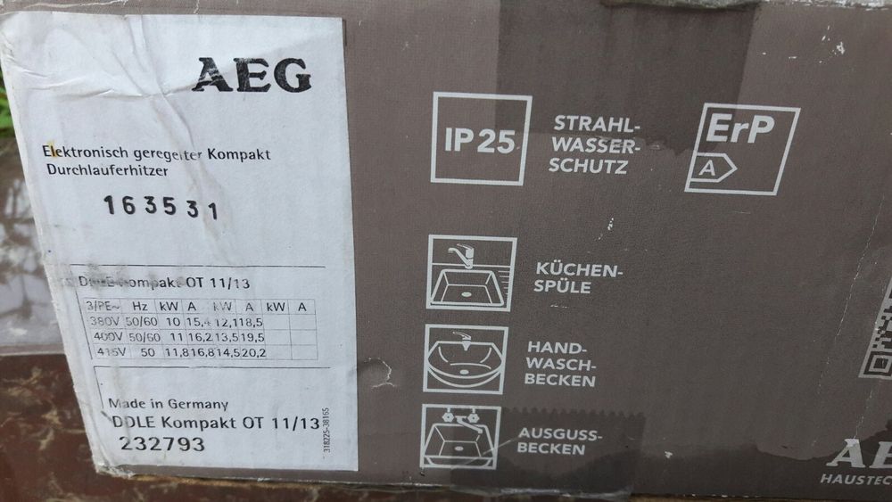 Проточный водонагреватель AEG DDLE compact OT 11/13