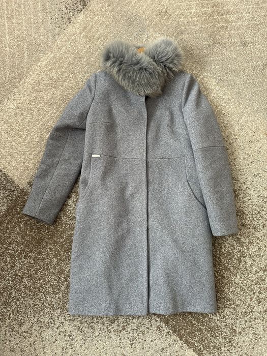 Зимове жіноче пальто, сірий/блакитний