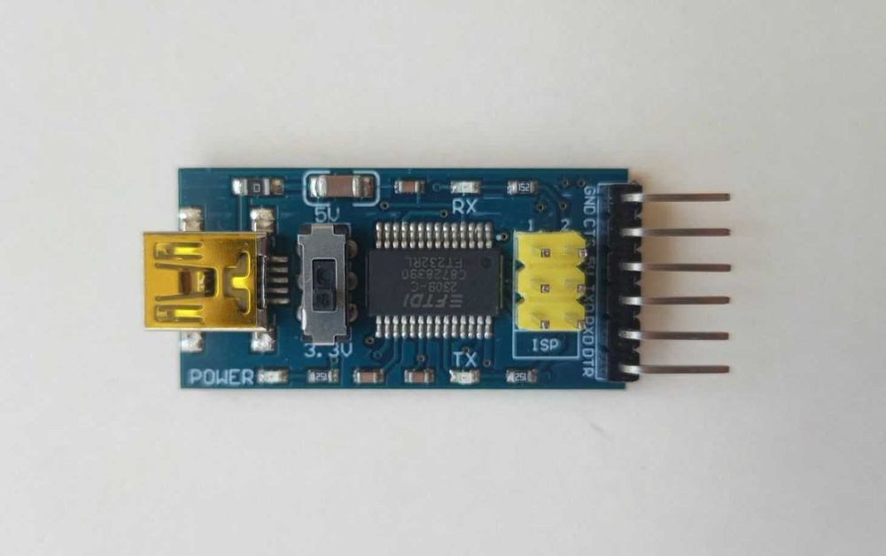 Адаптер mini USB FT232RL / UART TTL живлення та рівні 3,3 V / 5 V