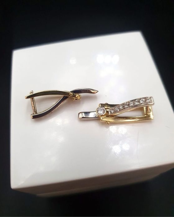 Ładne Złote Kolczyki zdobione Cyrkoniami