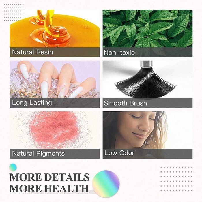 Kit completo de manicure com lâmpada UV LED de 6 W, 2 cores de vernize