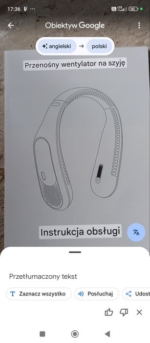 Przenośny wentylator na kark