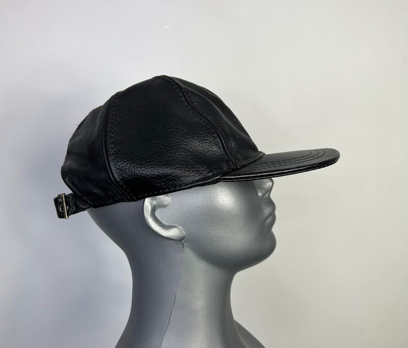 Genuine Leather Skórzana Czapka Czarna Vintage 90’s