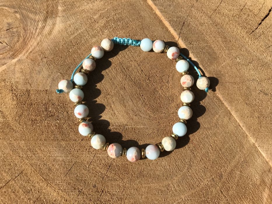 Bransoletka damska z naturalnego kamienia JASPIS CESARSKI