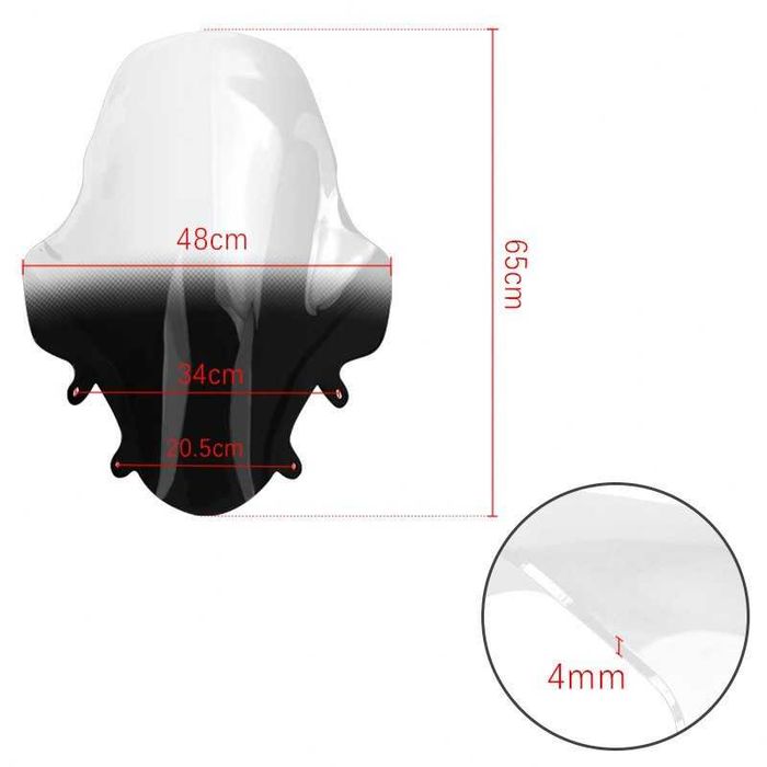 Para-brisa - Bolha de Vento - WindShield - NMAX125 2025, NMAX125 21-24,Pcx 15-17 , Pcx 19-20 , Pcx 21-24 , Pcx 2025 ,