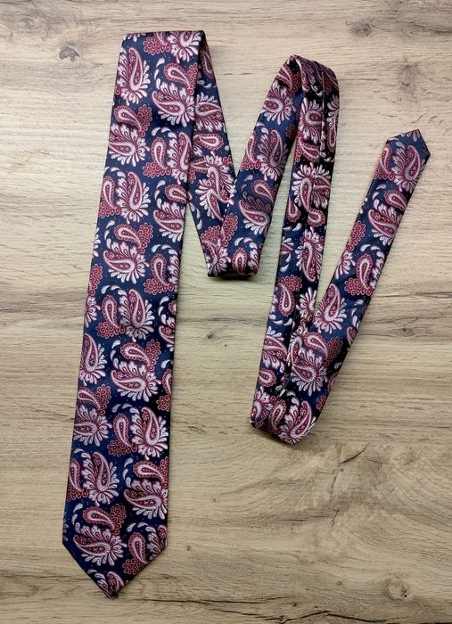 Krawat jedwabny męski paisley żakardowy