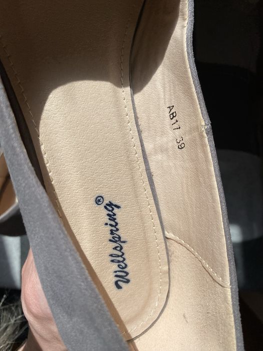 Czółenka na słupku grey szary 39