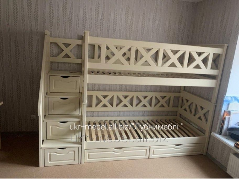 Кровать двухъярусная 'Оскар",ліжко двоповерхове дерев'яне