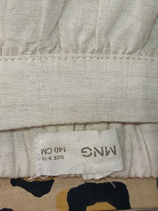 Mango lniana spódnica len bawełna natural beige 140