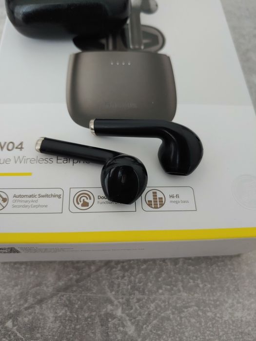 Бездротові навушники Bluetooth Baseus Headset W04 (Чорний/Black)