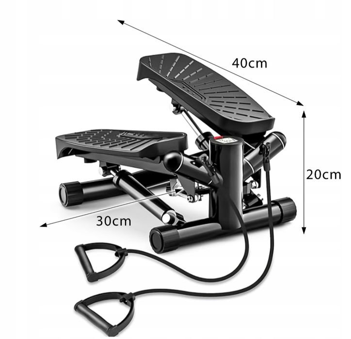 Степер для тренувань Twisted Oblique з тросами 2 в 1, фітнес-лічильник