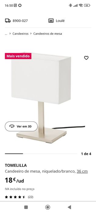 Candeeiro Marca Tomelillo