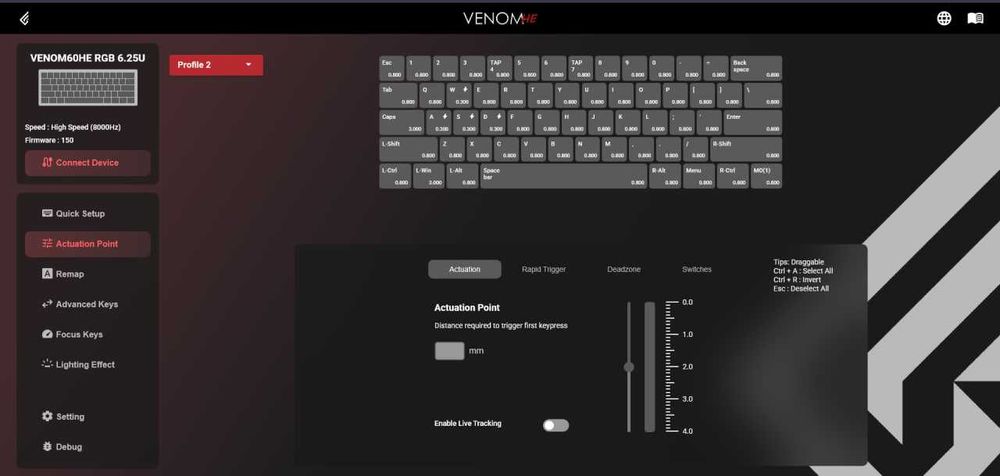 Кастом магнитная клавиатура Geonworks Venom60HE RGB