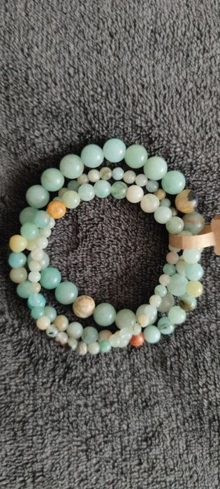 Zestaw bransoletek z kamienia naturalnego amazonit