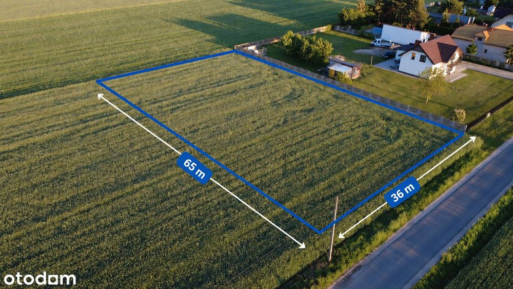 Działka budowlana Łowicz - Małszyce o powierzchni 2426 m² - 36m sz