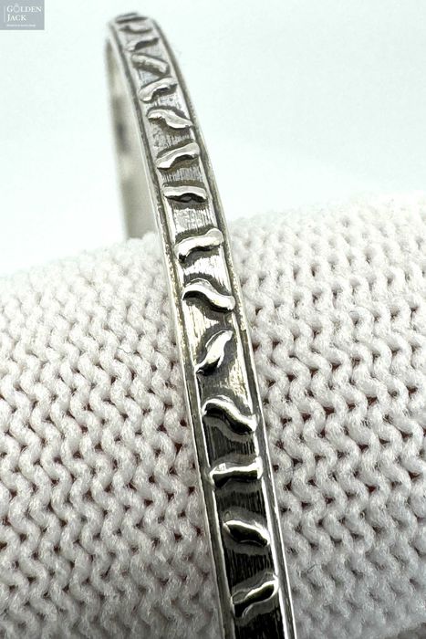 Srebrna sztywna bransoletka Rytosztuka srebro pr. 800 5,97g śr. 6,4 cm