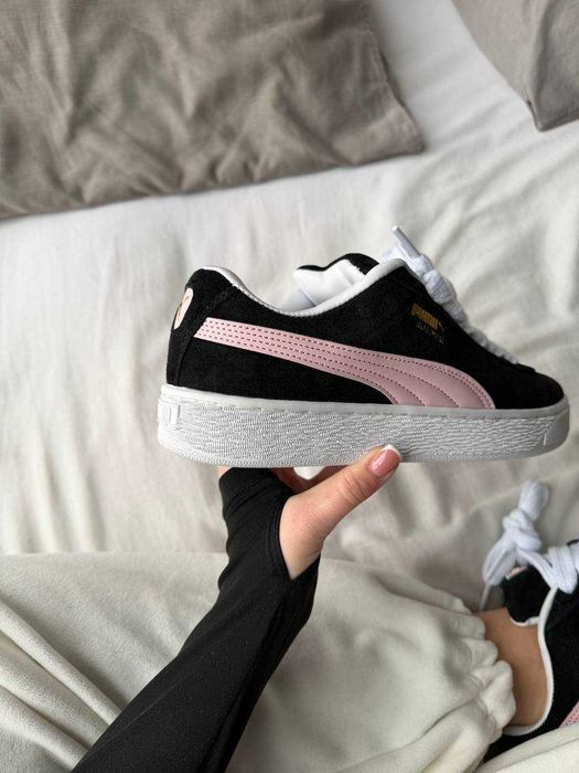 Женские кроссовки Puma Suede XL pink / Пума XL черные розовые 36 37 38 39 40